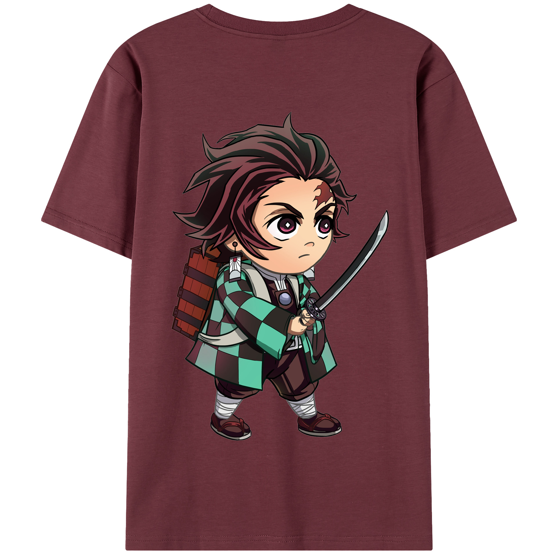 （画像用） 鬼滅の刃 竈門 炭治郎／かまど たんじろう Kamado Tanjirou 綿100％半袖Tシャツ（背面プリント）